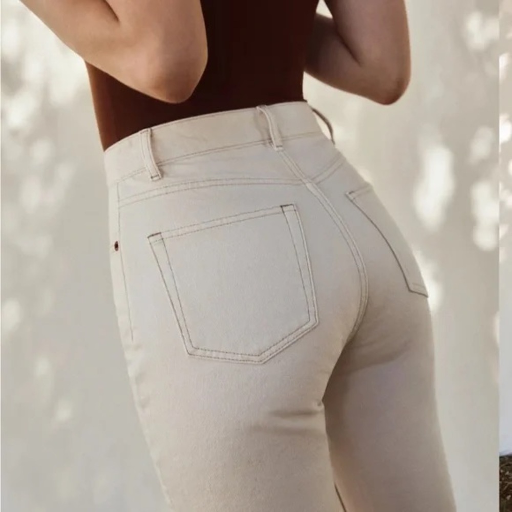 Reformation Cream/beige Cynthia High Rise Jeans